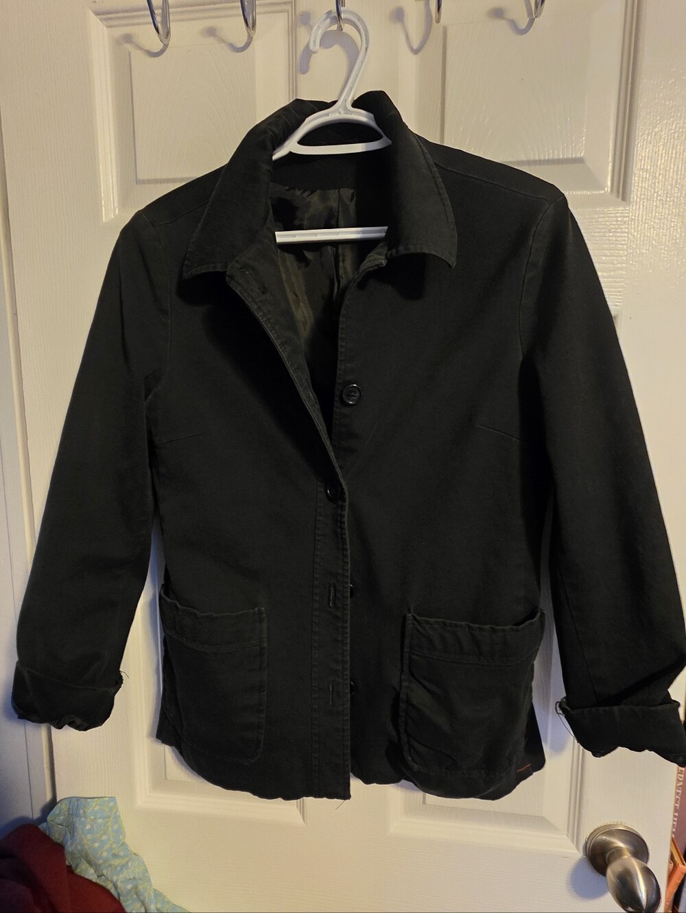 4/$25 Deal! Black Utility Jacket with Patch Pockets